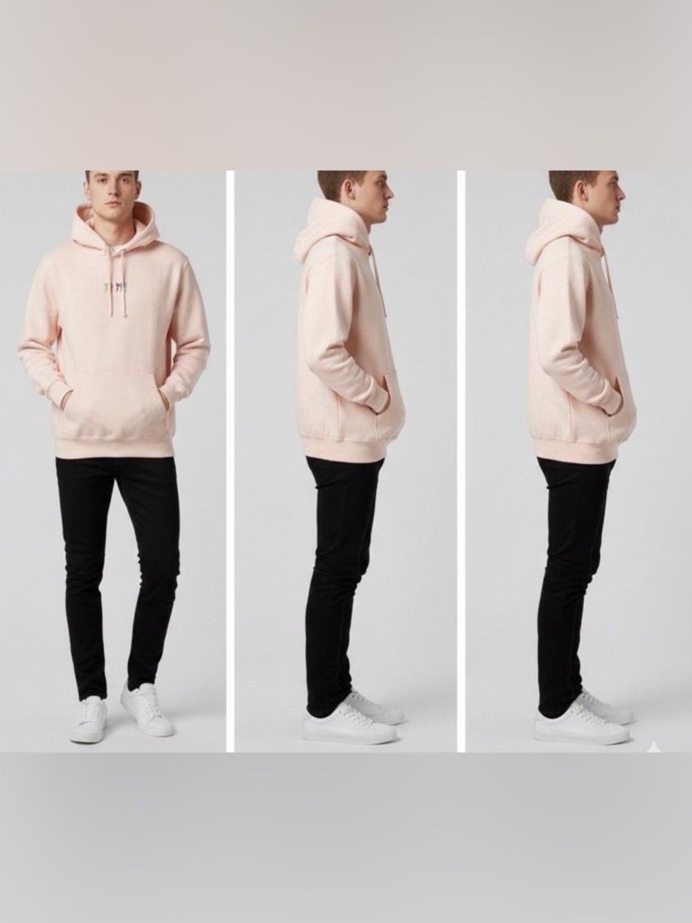 Lane Seven "Trippy" Embroidered Hoodie – Peach/Salmon